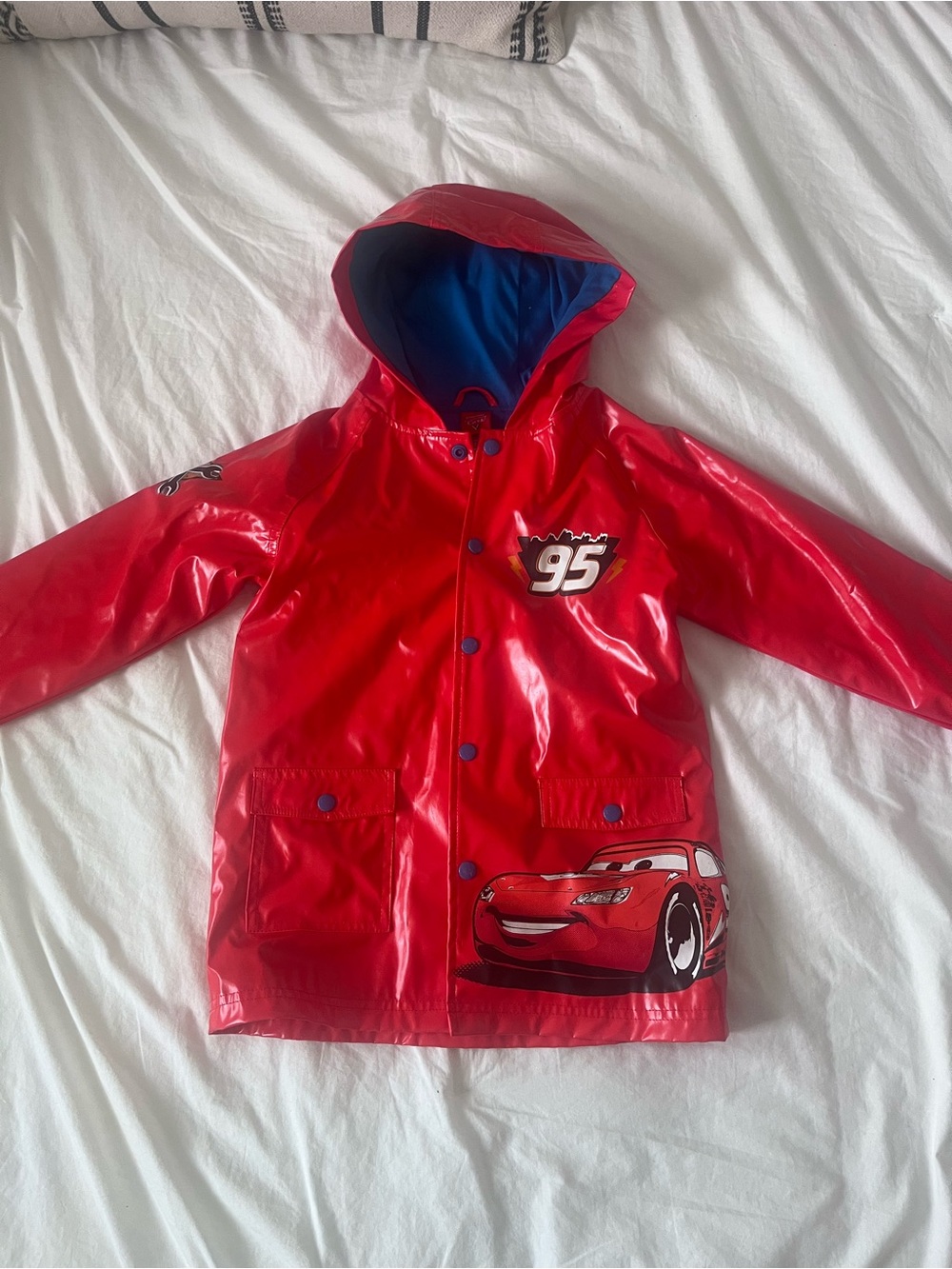 Disney Pixar Cars Lightning McQueen Red Rain Jacket Size 6